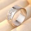 Sparkling Inlaid White CZ Flower Women's Ring Trendy CopperColor Hand Carving Daily Wear Party Jewelry Anniversary Gift