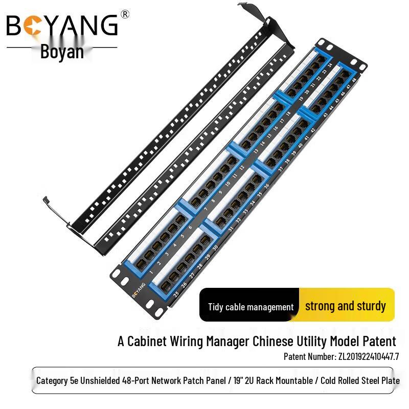 BOYANG Cat5e 48-Port 2U Unshielded Patch Panel