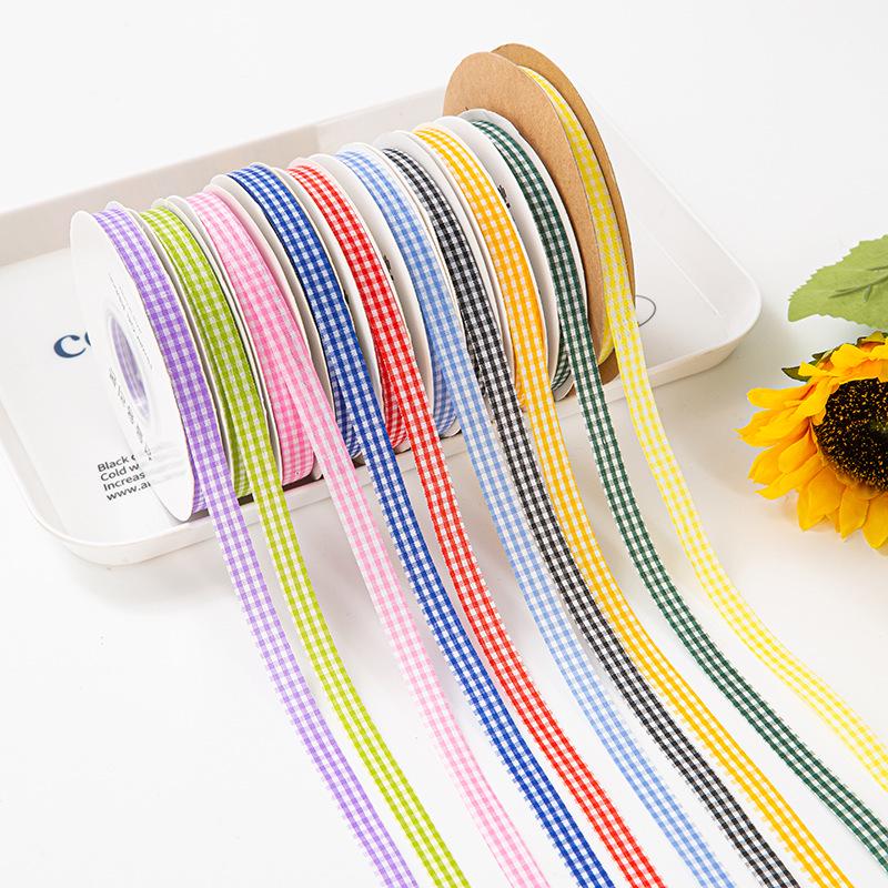 2cm Plaid Satin Ribbon for Baking, Packaging, Fresh Flowers, Bouquets, Cake Boxes, and Crafts - Camouflage Design.