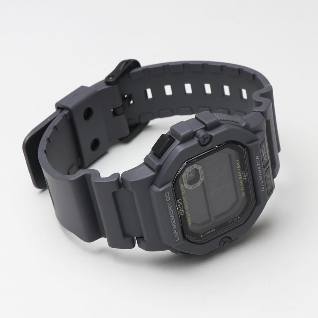 Casio Square Digital Watch WS-1400H Sports Running Lap Memory 60 Gray