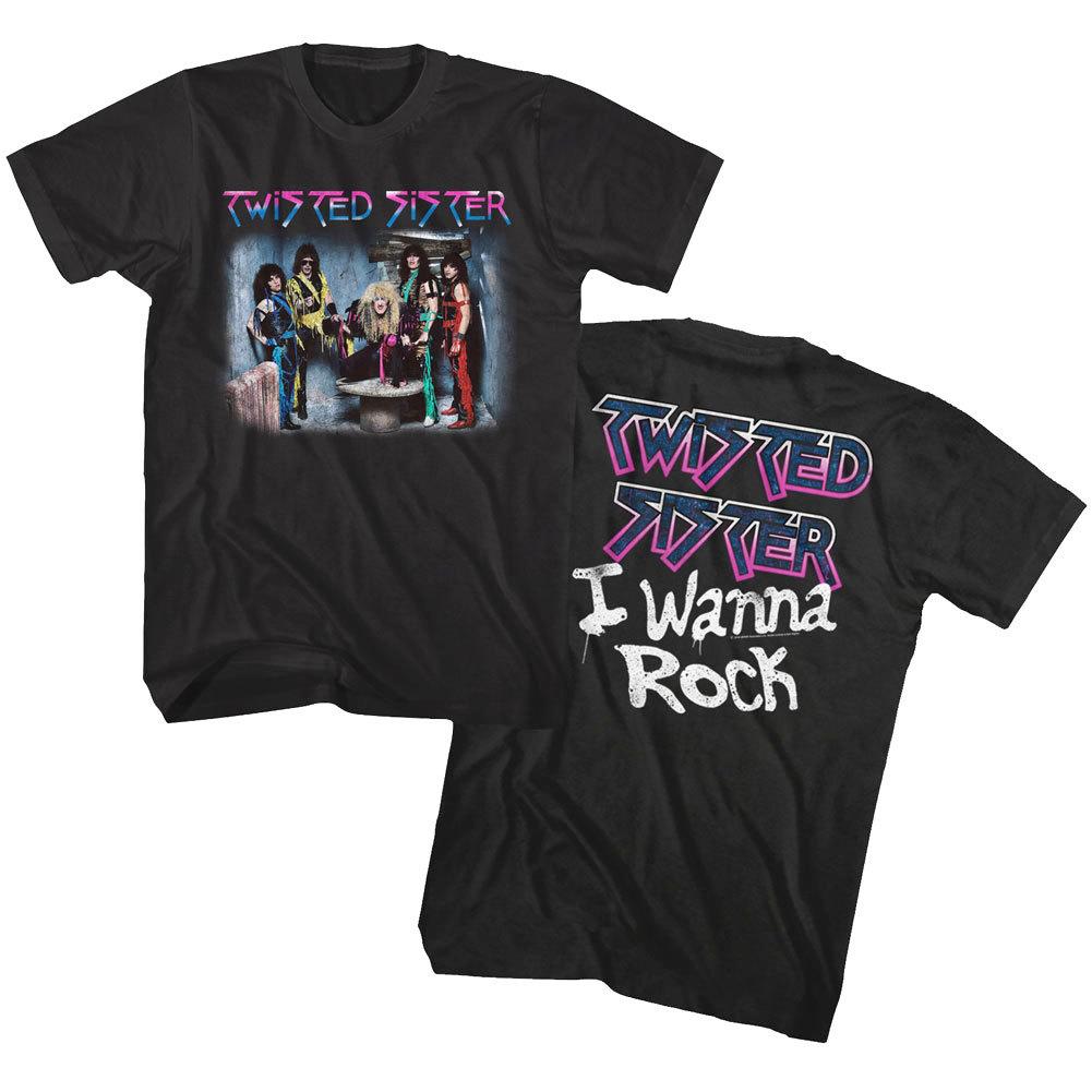 Twisted Sister I Wanna Rock Album Cover Men T Shirt Glam Rock Band Concert Top XXXL