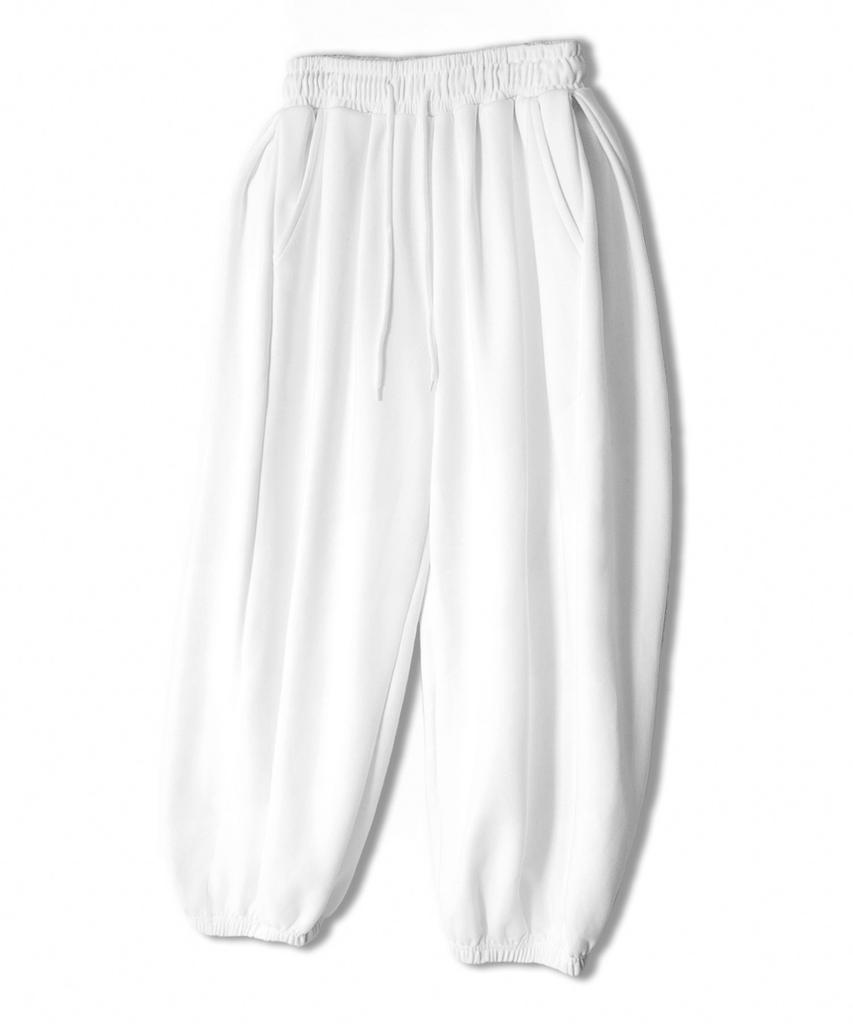 UNDEROFF Side Pleated Wide Balloon Jogger Sweatpants 5 Colors Dark Gray