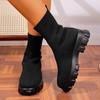 Fashion Spring/Autumn 2025 Women's Shoes Stretch Boots Plus Size Flyweave Booties