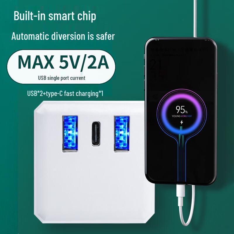 Lilang Cordless 3-Outlet White Cube Power Strip