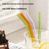 Gianxi Colored High-Value Glass Straw Non Disposable High Temperature Resistant Food Grade Transparent Drinking Glass Straw