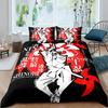 Soldier Duvet Cover Set Teens Boys Japanese-Style Warrior Bedding Set Comforter Cover Set Vintage Style Quilt Cover Full Size