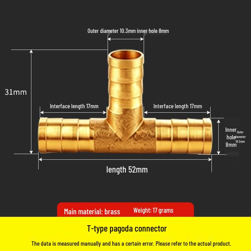 Copper Pagoda Gas Nozzle with Inner Wire Adapter