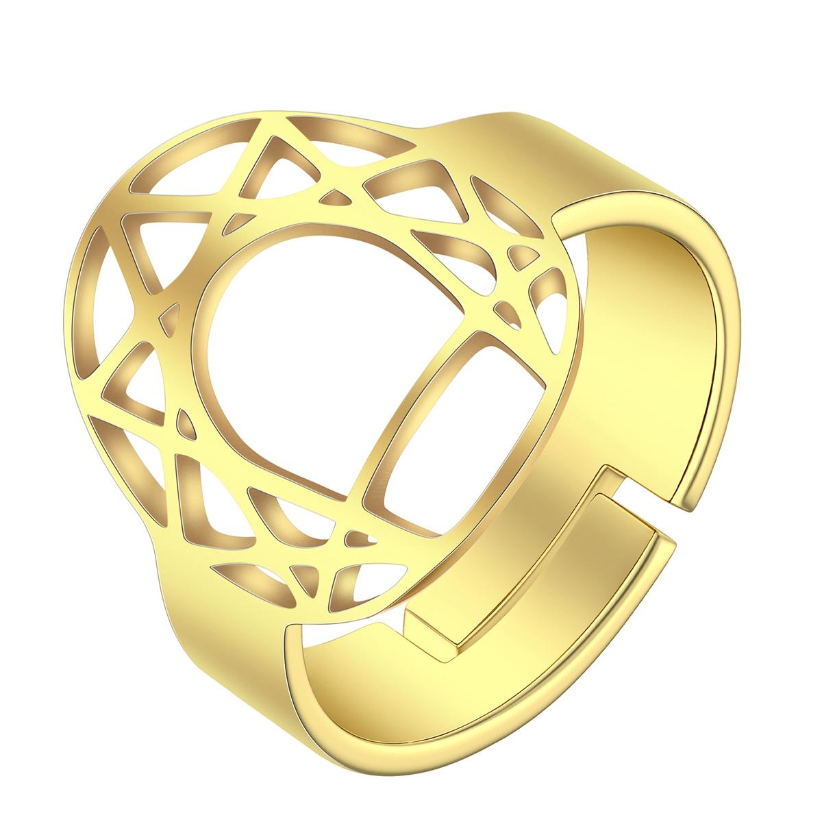 

Kinitial Vintage Stainless Steel Wrench Oval Flower Blume Midi Ring Women Bohemian Wedding Party Jewelry Birthday Mother Gift Gold-color