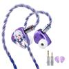 Fones de Ouvido CVJ Hai Lan Xing Yume NOZOMI IEM Fones de Ouvido Chineses Painéis de Substituição com Adsorção Magnética & (Roxa) Com fio/2DD+1PD 3 Unidades +