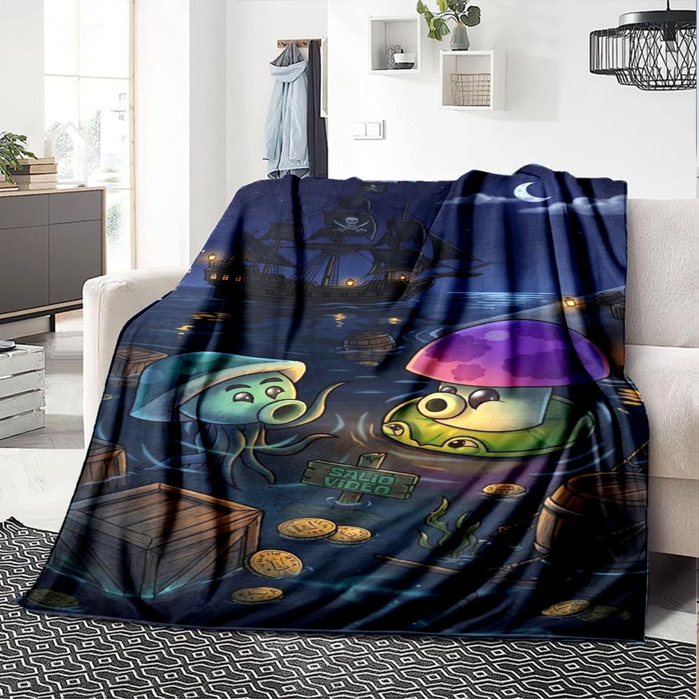 Plants Vs. Zombies Blanket Warmthful Decor Suitable for Chair Bedding Sofa Four Seasons Multipurpose Playful Design