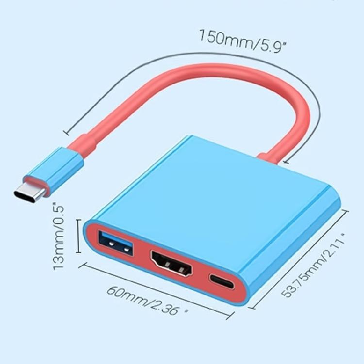 3 in 1 USB C Docking Station Video Capture Adapter with HDTV USB3.0 USB C Port for Switch Console TV Dock Station Gaming