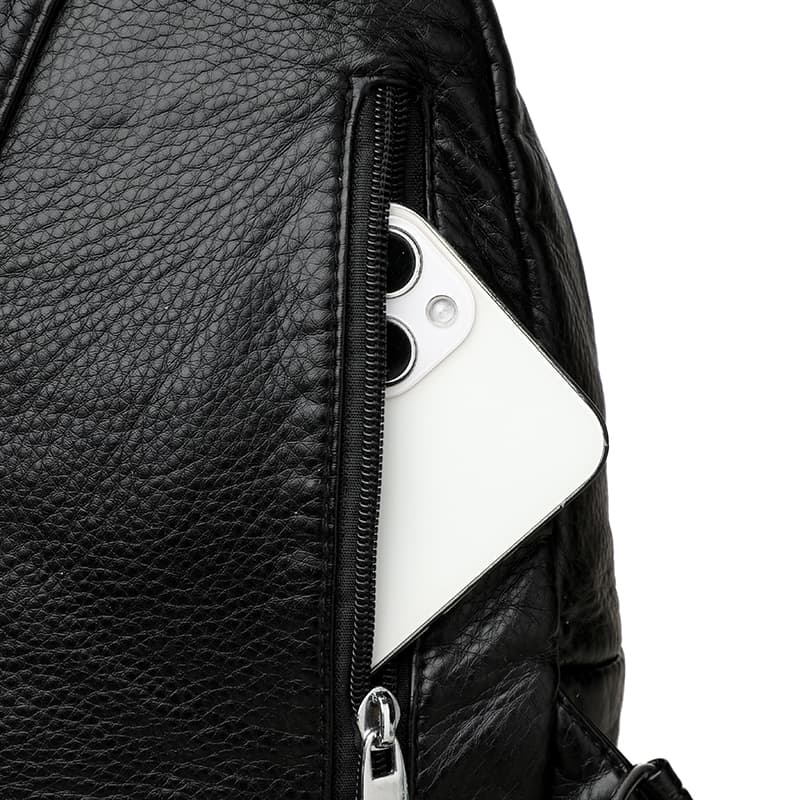 Backpack Casual soft leather schoolbag Travel small backpack
