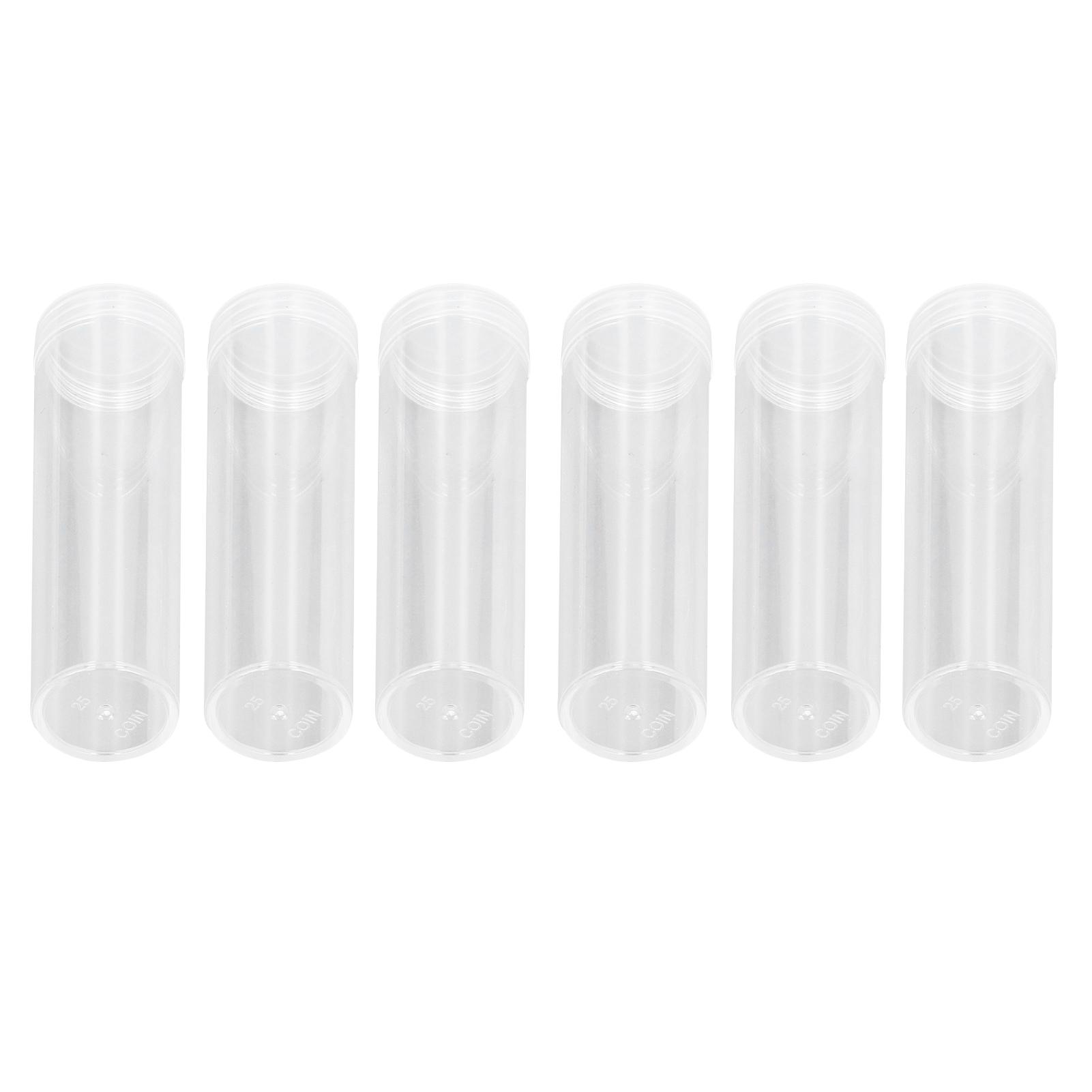 

Round Clear Coin Tube Plastic Coin Storage Tubes with Cushion Sponge for 25mm 0.98in Coins Collection