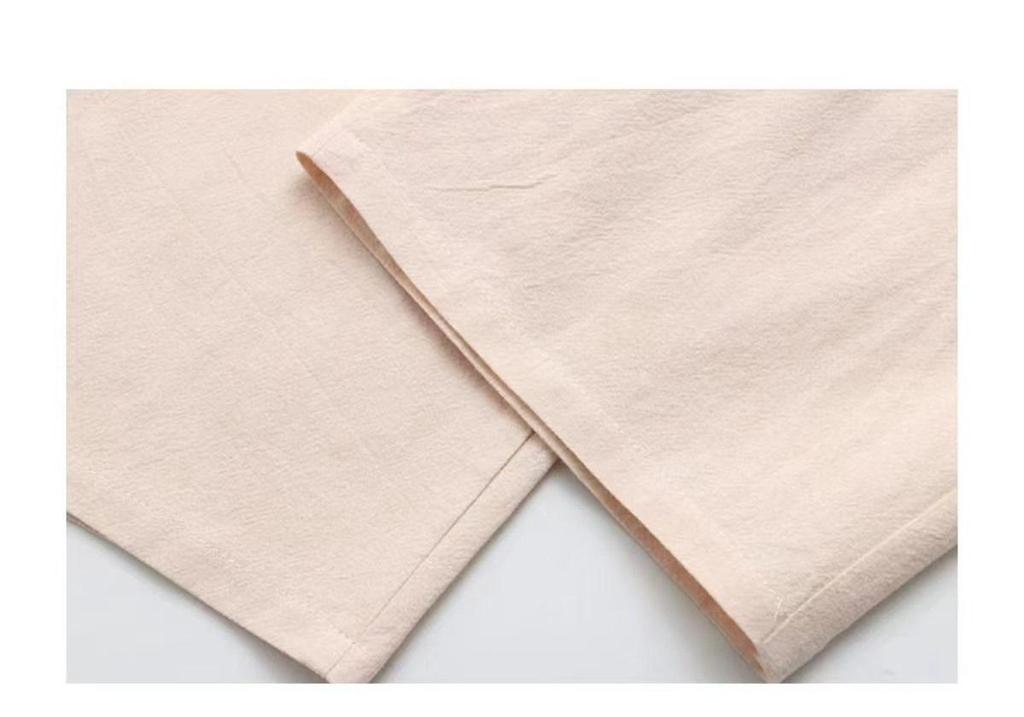 Stylish Cotton & Linen T-Shirt Set for Women: Summer Round Neck Short Sleeve Top for Middle-Aged and Elderly