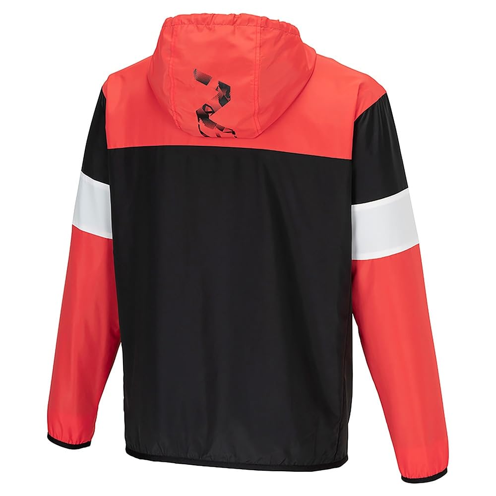 Mizuno Windbreaker Radiant N-XT Jacket, Water-Repellent Jersey, Unisex, 32JEB220, Red/Black