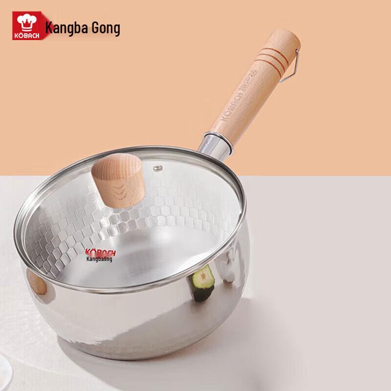 Kangbach 18cm 304 Stainless Steel Non-stick Yukihira Saucepan with Lid