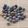 4mm Fashion Metal Brass Micro Pave Crystal CZ Round Space Beads for Jewelry Making Bracelet 3pcs/lot