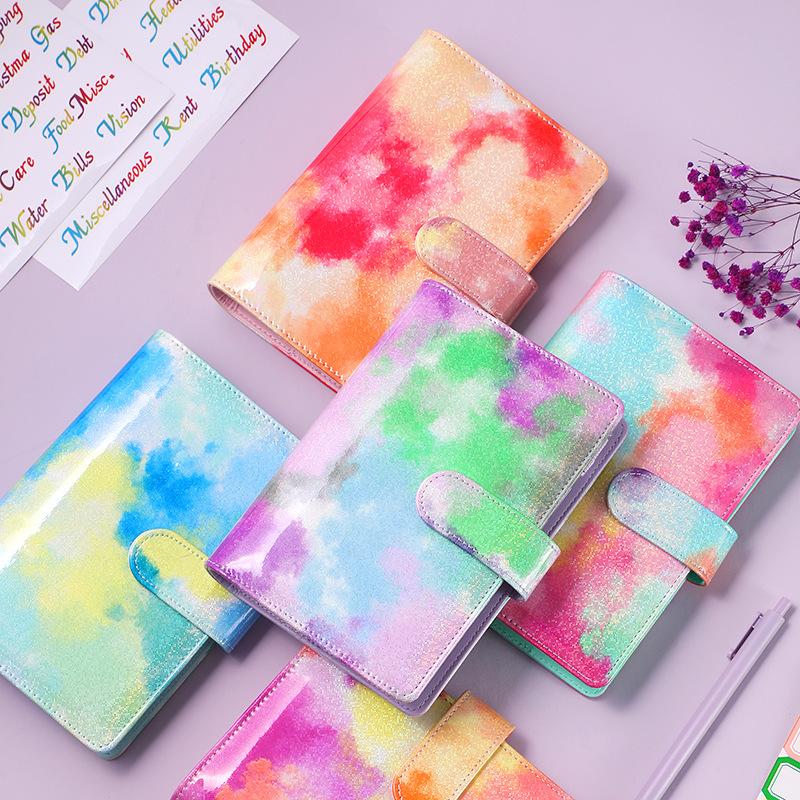Macaroon Colored Marble Color A6\ PU Leather DIY Binder Notebook Cover Diary Agenda Planner Paper Cover School Stationery