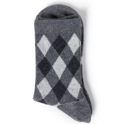 Abiruz Women's Argyle Check Pattern Socks Gray HM-67-WBT