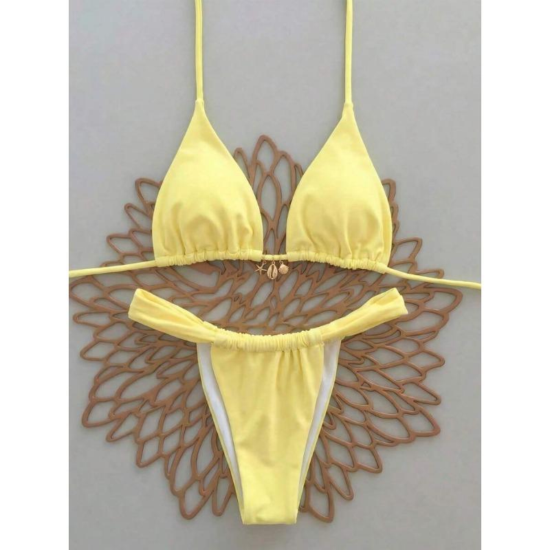 New multi-color printed straps sexy T-bikini swimsuit