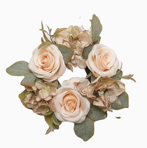 Artificial Rose Hydrangea Candlestick Wreath