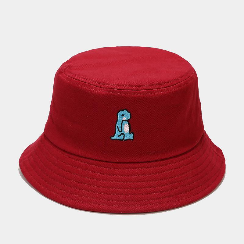 New cute cartoon little dinosaur pattern bucket hat male and female students outdoor leisure visor tide basin hat
