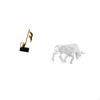 Melodic Bull Resin Sculpture Creative Musical Figurine Abstract Tabletop Ornament Centerpiece for