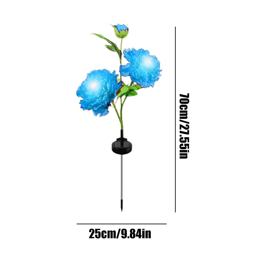 Solar Flowers Outdoor Waterproof Artificial Peony Waterproof Solar-Powered Flower Stake Light For Courtyard Balcony Lawn Pathway
