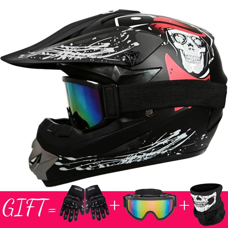 Full Face Mountain Bike Helmet With Goggles Gloves Mask Downhill MTB Trail Riding
