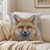 Fox Face Forest Animal Pillow Case Breathable Organic Short Plush Cushion Covers Machine Washable WrinkleResistant Soft Durable