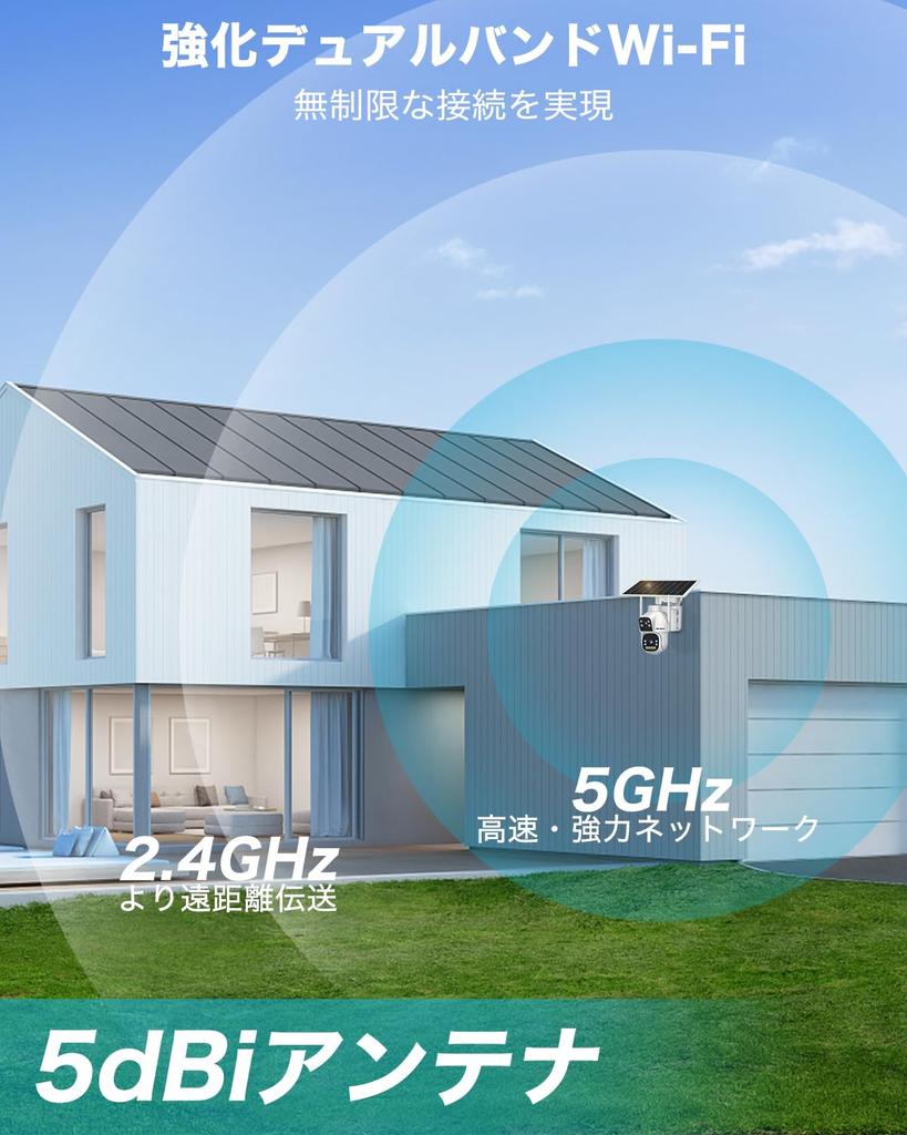 GENBOLT Outdoor Wireless Security Camera with PTZ Auto Dual Lens Solar-Powered Tracking, 2.5K Resolution,