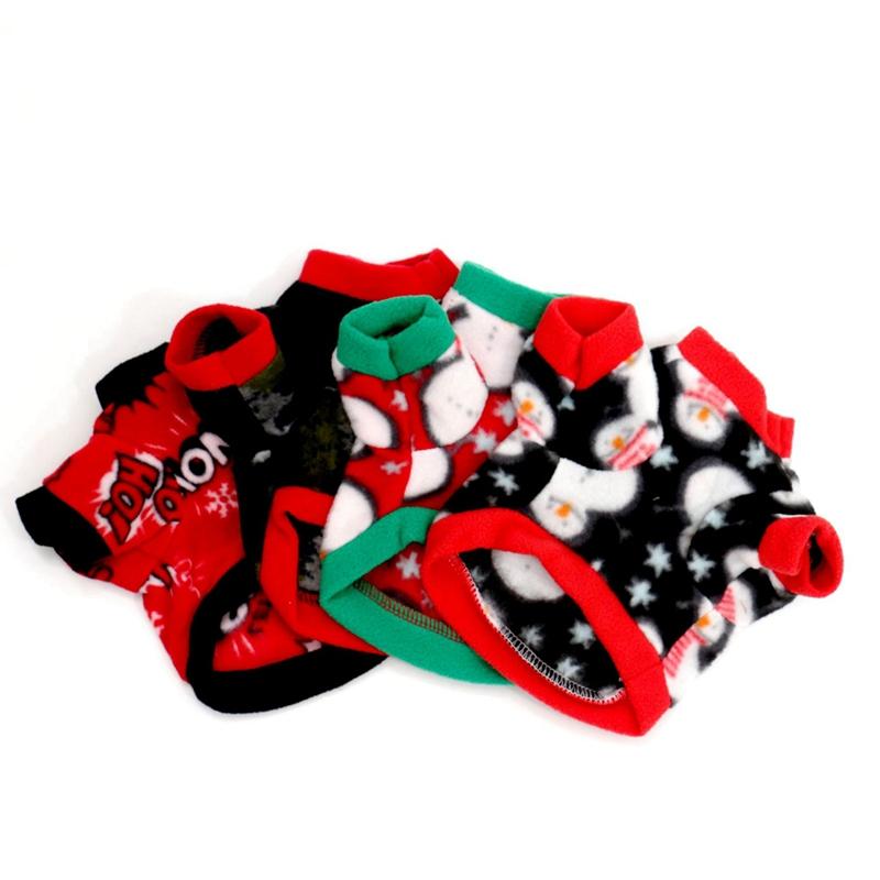 Pet Kočky Psi Podzim Zima Klasická vánoční fleecová bunda