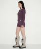 SETSETSET Striped Fold Waist Shorts Dark Purple