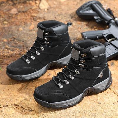Outdoor Men High Top Desert Boots Men Durable Training Shoes Sports Climbing Ankle Boots Lace Up Casual Anti-Slip Safety Work