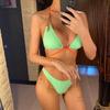 Halter Mini Micro Thong Bikiny Vysoký střih Dámské Plavky Dámské Plavky Dvoudílné Bikiny Souprava Koupání Plavky Dámské