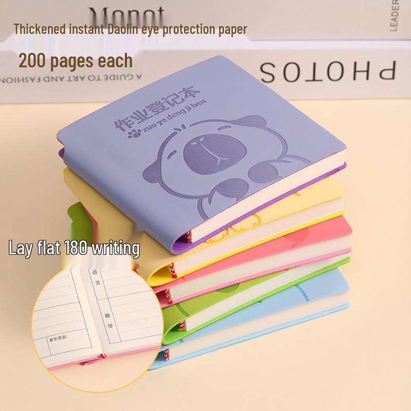 Yaoji First Grade Homework Record Book with Pen Holder - Thickened and Portable for Primary Students