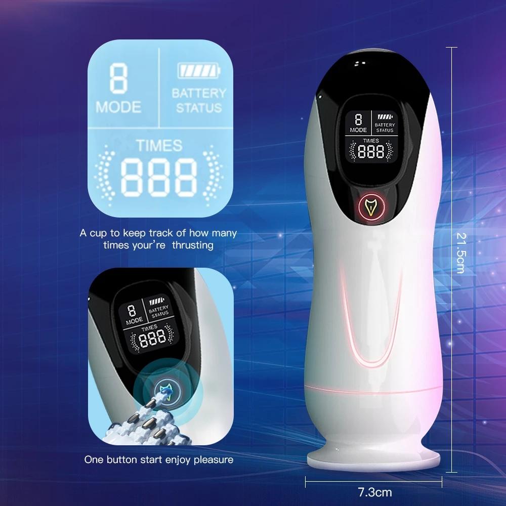 Male Automatic Interactive Pronunciation Airplane Cup Pussy Vagina Oral Sucking Masturbator Vibrator Adults Sex Toys for Men 18+