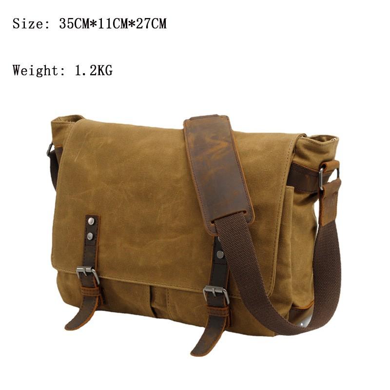 Vintage Wax Canvas DSLR Camera Bag Waterproof Shoulder Messenger Outdoor Travel Photography
