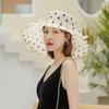 New Ladies Elegant Flower Church Hats Summer Large Wide Brim Fedora Hat For Women Organza Hat Beach Sun Kentucky Derby Hat