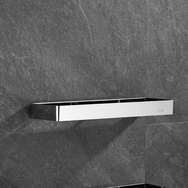 Stainless Steel Wall-Mounted Rack: Bathroom & Kitchen Storage Shelf