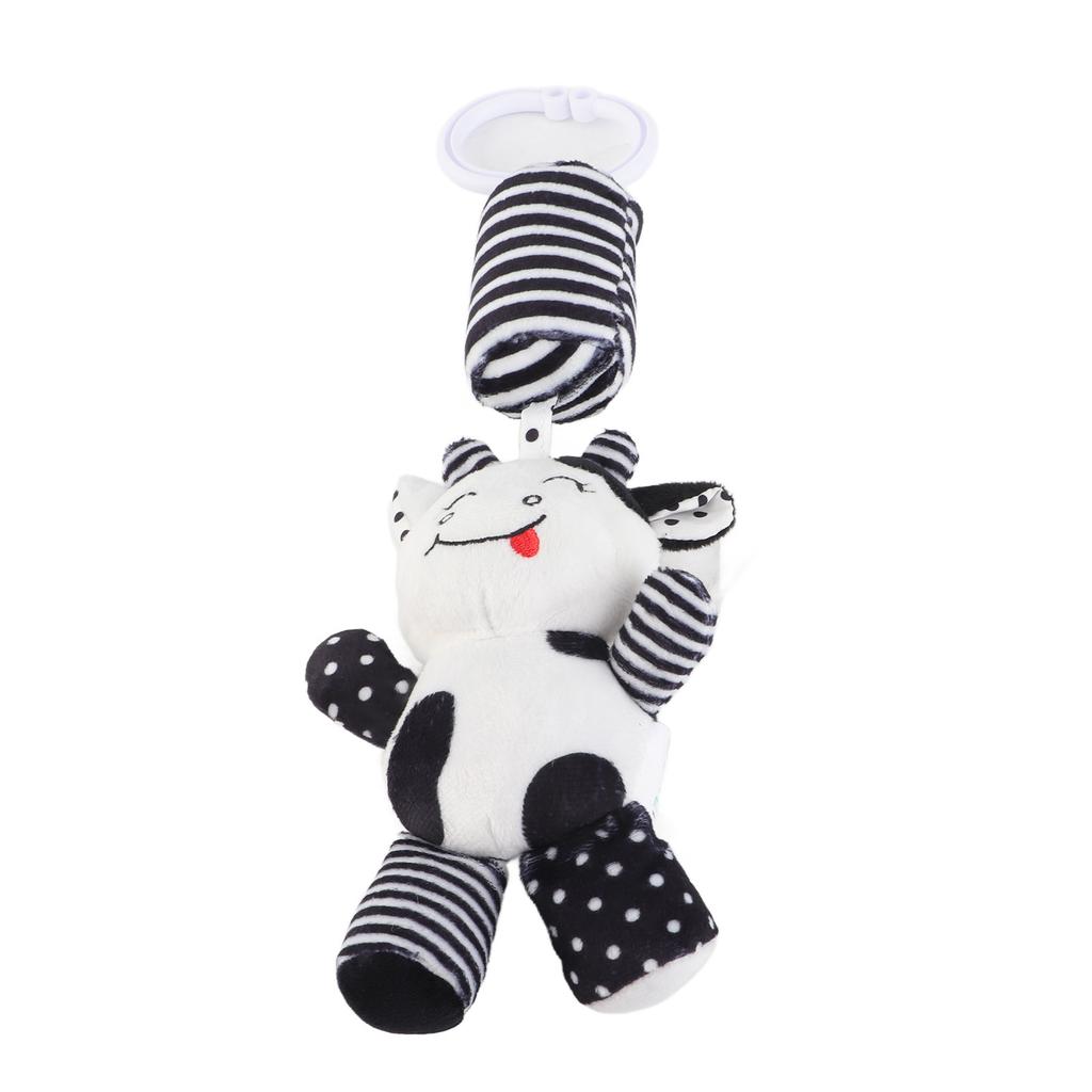 Jucării Zornăitoare Suspendate pentru Bebeluși, cu Dungi Negru și Alb, Jucării de Pluș cu Clopoței de Vânt pentru Cărucior, Pat de Mașină pentru Sugari