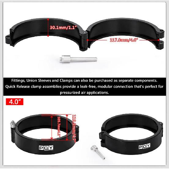 1 Piece 3.5" 4.0" Clamp System Assembly Exhaust V-band Clamp Quick Release For OD Exhaust/Intercooler Pipe/Turbo