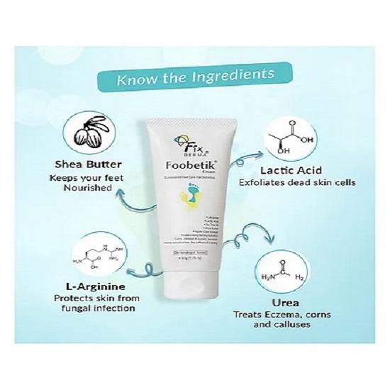 Fixderma Foobetik Cream Fußcreme für rissige Füße spendet Feuchtigkeit und repariert 50 g