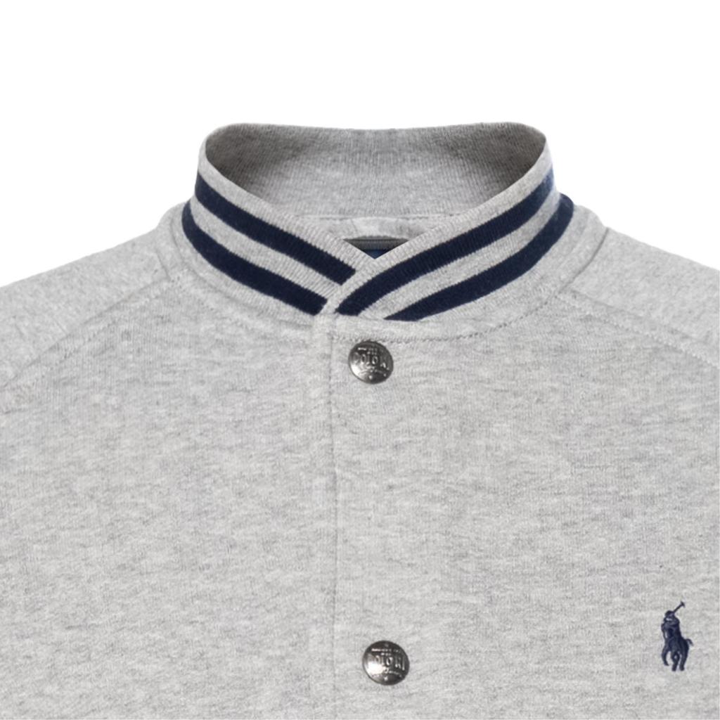 Polo Ralph Lauren Jacket FW24 Baseball Collar Single-Breasted Raglan Long Sleeve Kids Jackets Gray 323932140-003