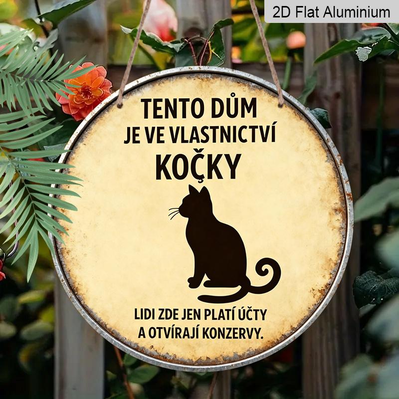 

2D Flat Aluminum Retro Signage Wall Decoration, Available in Various Sizes, Featuring A Humorous Cat Design. Suitable for Living Rooms, Cafes 20*20cm