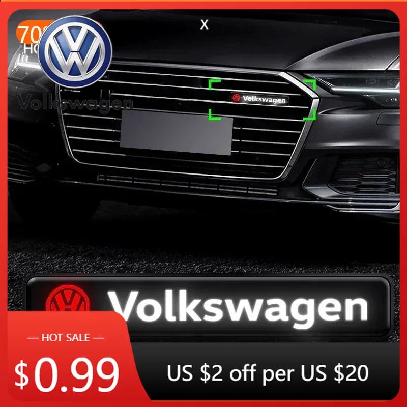 For VOLKSWAGEN VW GTI B6 2025 Hot For Volkswagen Car Styling Car Decorative LED Lights Front Hood Grille Decoration Badge For Vo