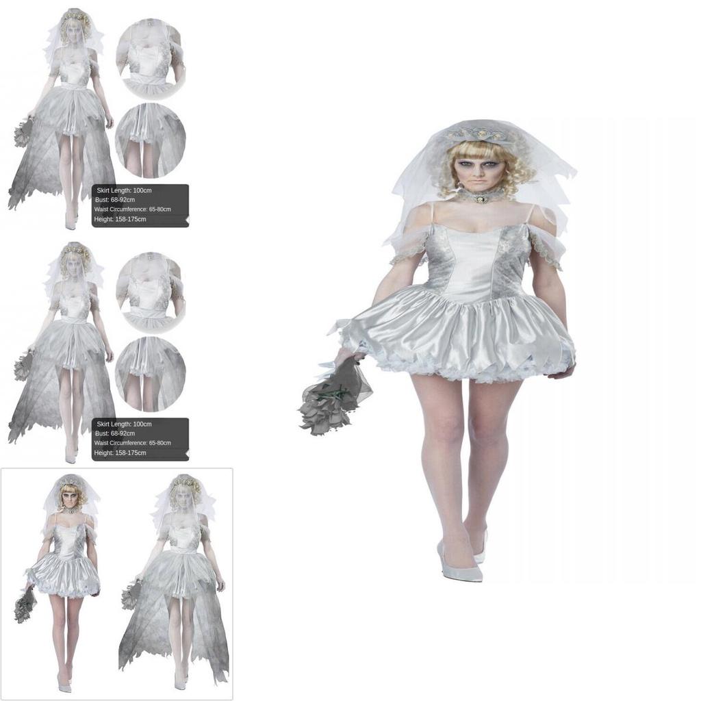 Halloween Ghost Bride Dress Costume For Women Role Play Party Cosplay