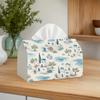 2D Flat, 1pc 2D Flat, Enlarged Version Mediterranean Style Vacation Style Summer Home Decor Tissue Box, Polyester Material, 2D Flat