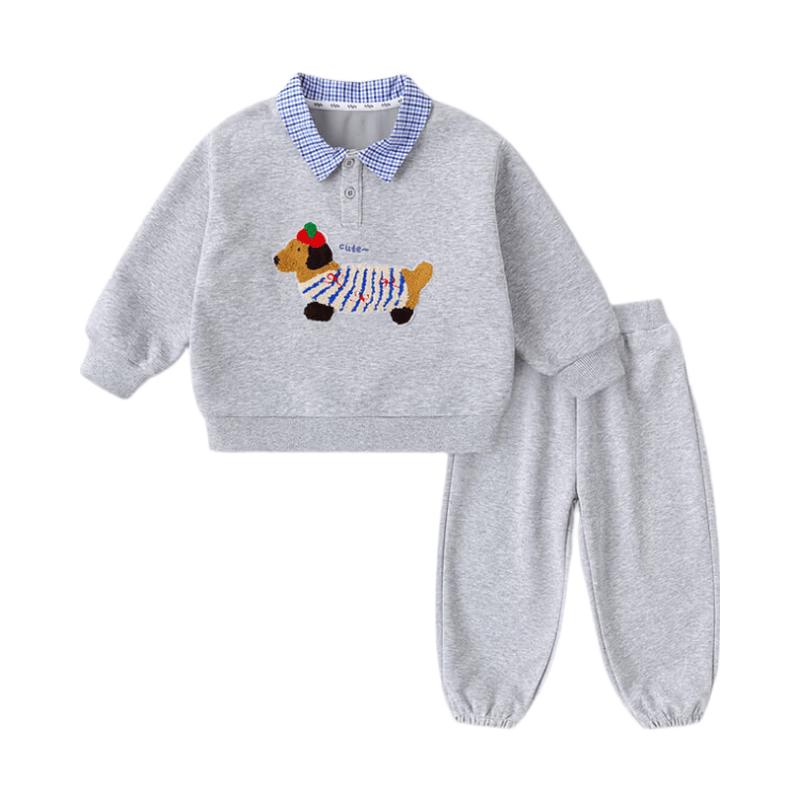 Baby Polo Collar Sweatshirt & Pants Set