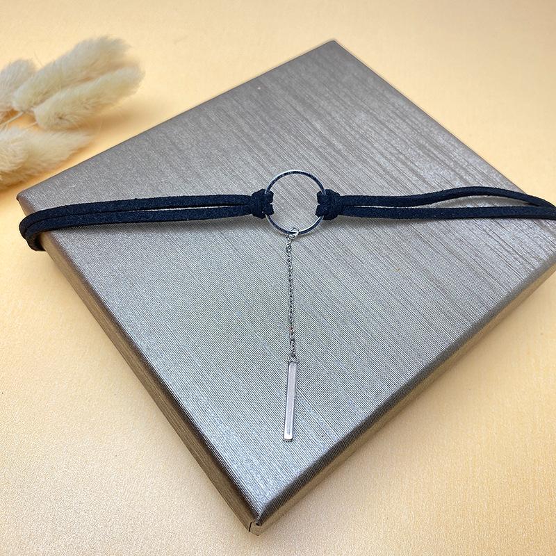 Sterling Silver Circle Choker Necklace for Women - Fashionable Collar Jewelry Accessories